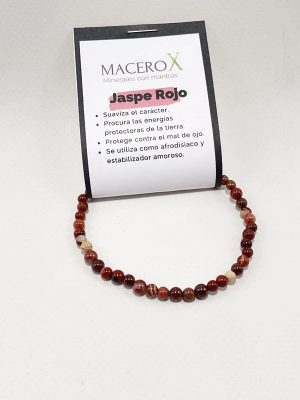 Pulsera de jaspe rojo 4mm protección energética y enraizamiento macerox