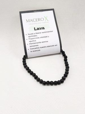 Pulsera de lava volcánica 4mm protección energética y diseño minimalista macerox