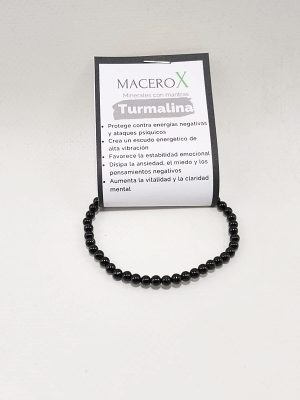 Pulsera de protección de turmalina negra natural 4mm macerox