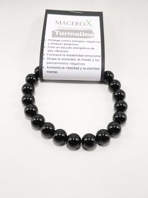 Pulsera de hombre turmalina negra natural 10mm proteccion fuerte macerox