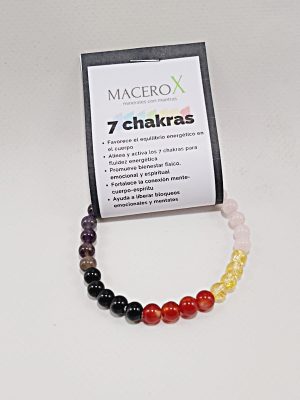 Pulsera de los 7 chakras 6mm piedras naturales equilibrio y calma emocional macerox