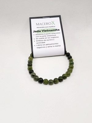 Pulsera de jade vietnamita natural de 6mm para abundancia y éxito - Macerox
