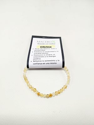 Pulsera de pequeñas cuentas amarillas facetadas de citrino 4mm de la tienda Macerox.