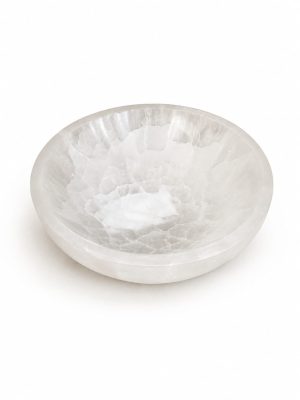 Cuenco de Selenita Natural 10 cm – Base de Limpieza y Carga Energética