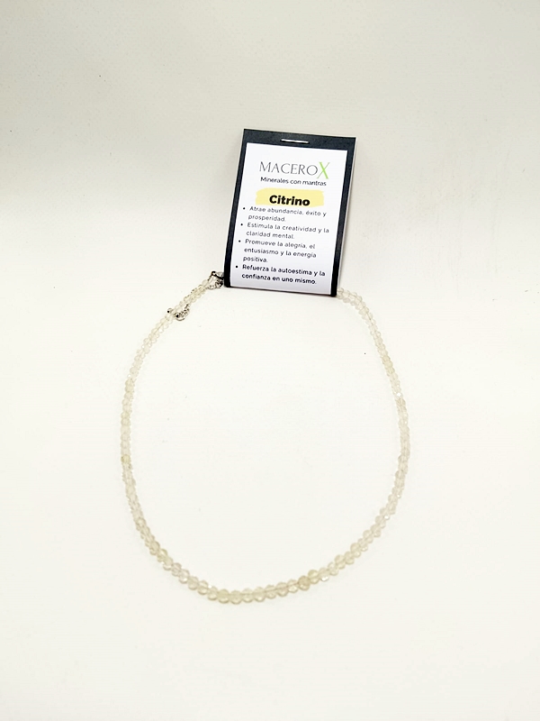 Gargantilla de citrino Facetada 3mm - Amuleto de Abundancia Macerox Gargantilla de citrino Facetada 3mm