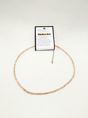 Gargantilla de Piedra Sol Facetada 3mm – Alegría de Vivir, Confianza y Éxito