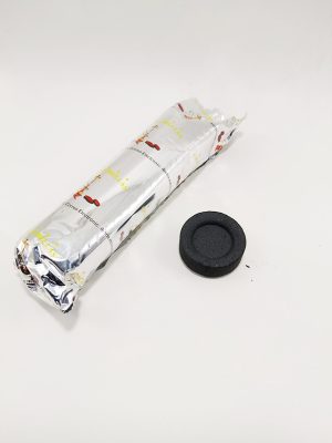 Tubo de carbón 5 estrellas y pastilla incandescente con incienso en grano macerox