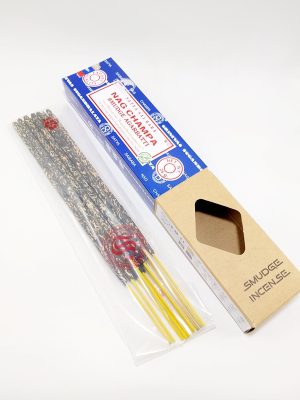 Caja y varillas incienso Satya Nag Champa Smudge 25g macerox
