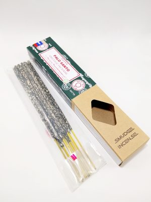 Caja y varillas incienso Satya Palo Santo Smudge 15g macerox