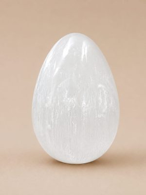 Huevo de Selenita Natural - Limpieza Energética, Luz y Paz Interior