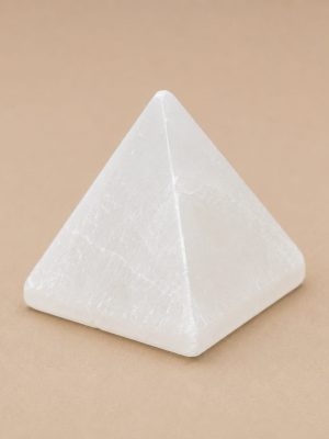 Pirámide de Selenita Natural - Geometría Sagrada, Purificación y Luz